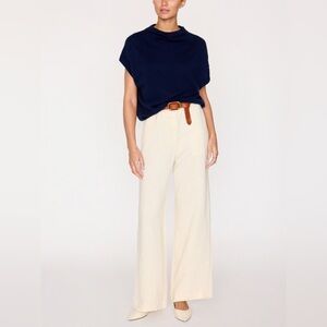 New Brochu Walker Morten Cashmere Sweater Navy Blue Size Large